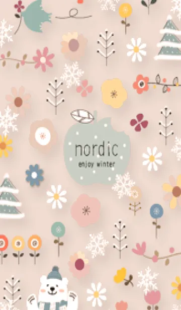 [LINE着せ替え] orange Snow and flower weather 13_1の画像1