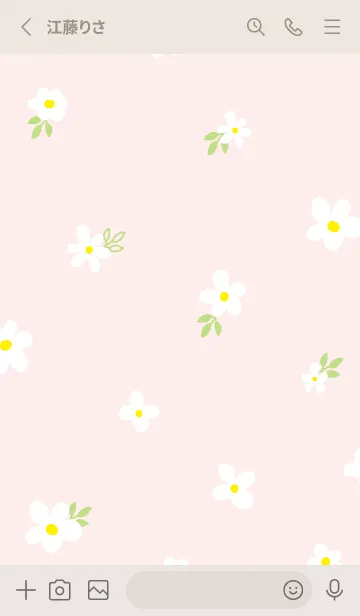 [LINE着せ替え] 白い花と葉っぱランダム10の画像2