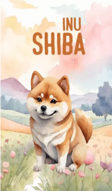 [LINE着せ替え] Shiba Inu In Flower Theme 3 (JP)の画像1