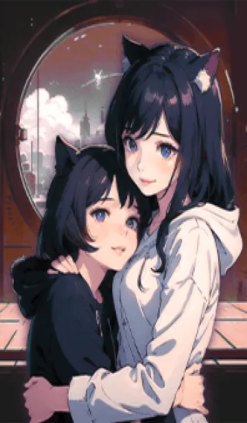 かわいい女の子 猫耳少女二人の着せ替えメイン画像