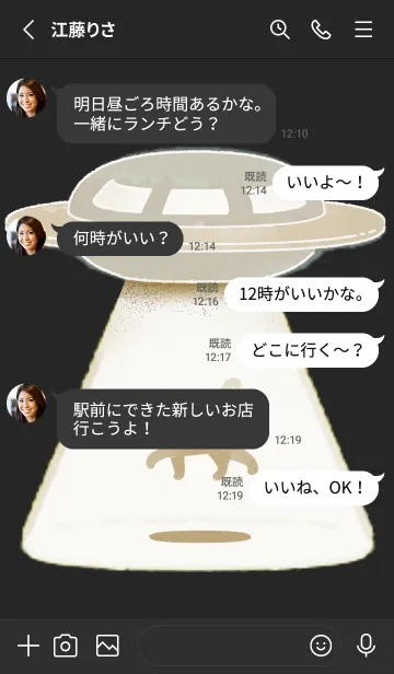 [LINE着せ替え] UFOと黒猫の画像3