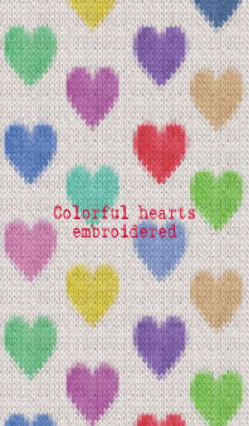 [LINE着せ替え] Colorful hearts embroidered 15の画像1