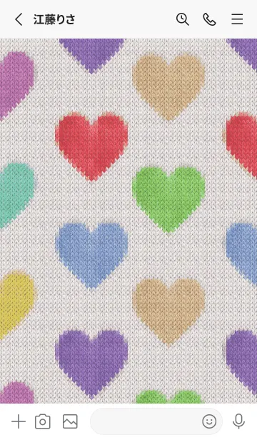 [LINE着せ替え] Colorful hearts embroidered 15の画像2