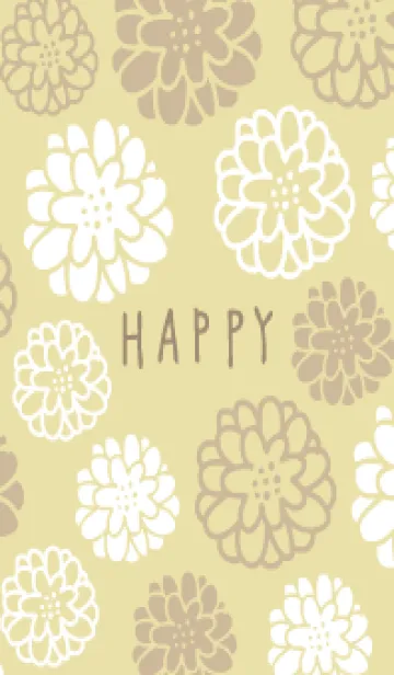 [LINE着せ替え] 白とベージュの丸い花6の画像1