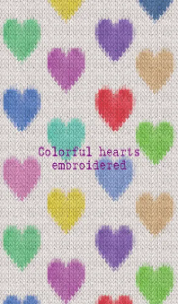 [LINE着せ替え] Colorful hearts embroidered 16の画像1