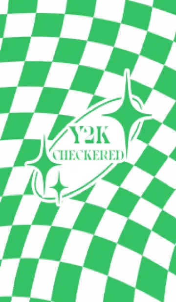 [LINE着せ替え] ✦ Y2K CHECKERED ✦ 04 GREEN 2 ✦の画像1