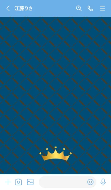 [LINE着せ替え] ハートの王冠 青色の画像2