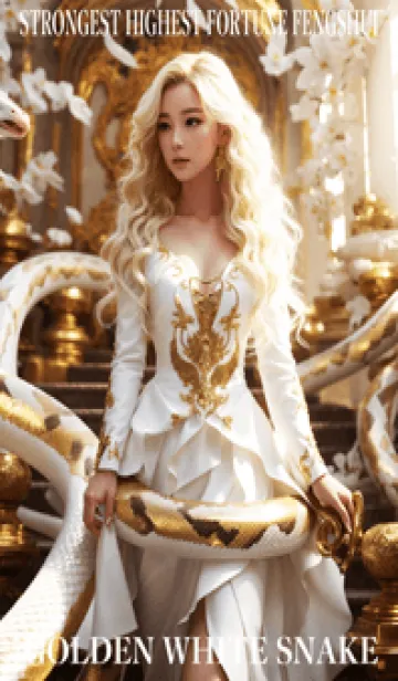 [LINE着せ替え] 金運上昇 黄金と白蛇 幸運の94の画像1