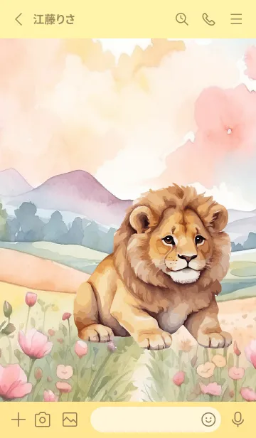 [LINE着せ替え] Lion In Flower Theme 3 (JP)の画像2