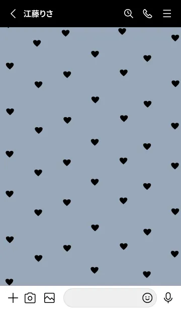 [LINE着せ替え] pattern_heart :blue blackの画像2