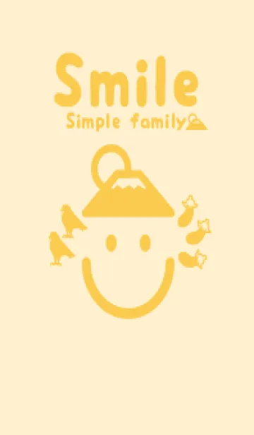 [LINE着せ替え] スマイル＆一富士二鷹三茄子 鳥の子色の画像1