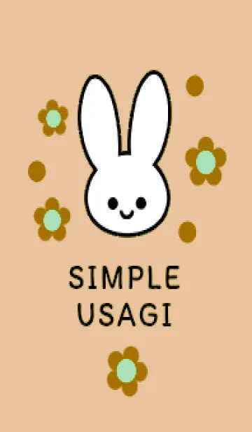 [LINE着せ替え] シンプル ウサギ -フラワー- 41の画像1