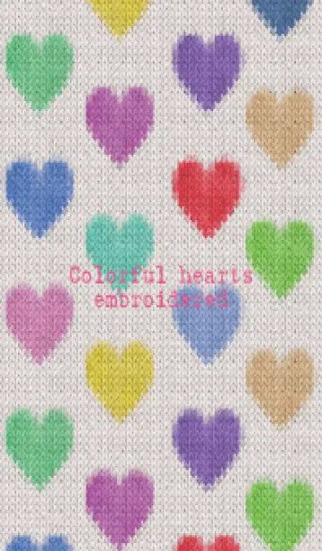 [LINE着せ替え] Colorful hearts embroidered 18の画像1