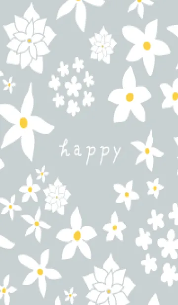 [LINE着せ替え] シンプル 白い花18の画像1