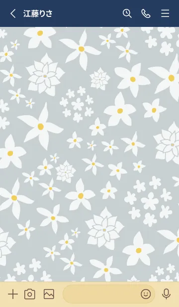 [LINE着せ替え] シンプル 白い花18の画像2