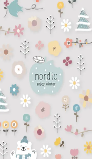 [LINE着せ替え] Gray☆ハッピーフラワー01_1の画像1