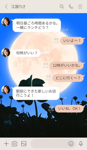 [LINE着せ替え] 七つ葉のクローバー & Full Moon #7-5の画像3