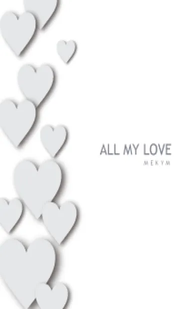 ALL MY LOVE-WHITE GRAY HEART 19の着せ替えメイン画像