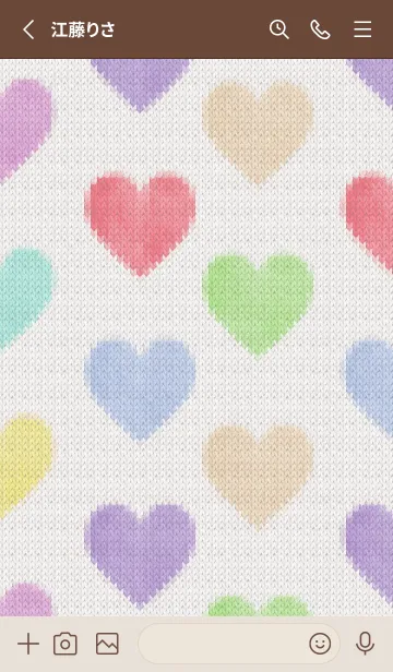 [LINE着せ替え] Colorful hearts embroidered 21の画像2