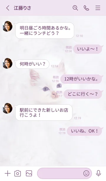 [LINE着せ替え] violet♡ふわふわな猫04_1の画像3