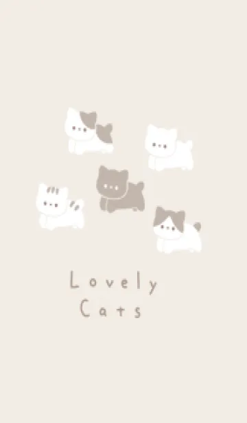 [LINE着せ替え] ゆるいねこ. ベージュ.の画像1