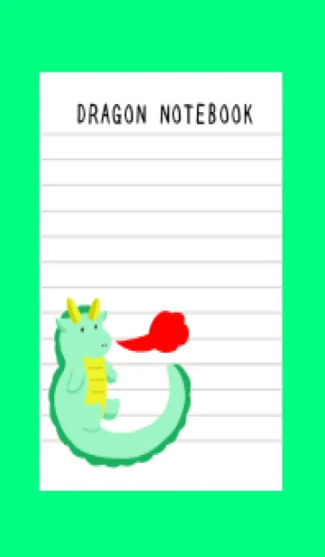 [LINE着せ替え] 辰のノート/蛍光グリーン/ブラックの画像1