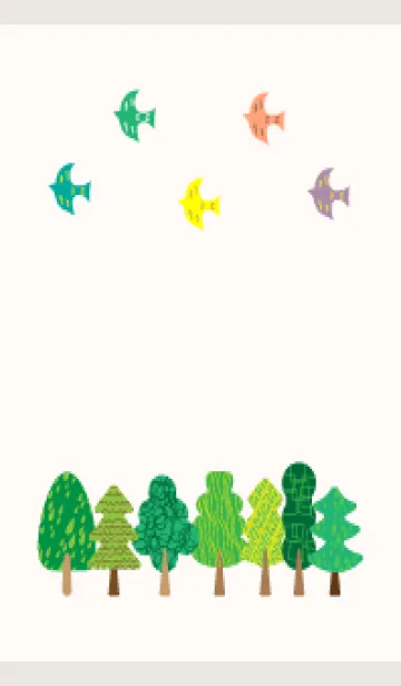 [LINE着せ替え] 北欧風イラスト ベージュと灰色の画像1