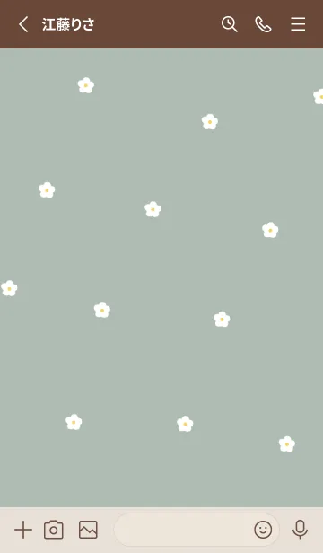 [LINE着せ替え] flower pattern_dustygreenの画像2