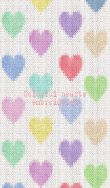 [LINE着せ替え] Colorful hearts embroidered 23の画像1