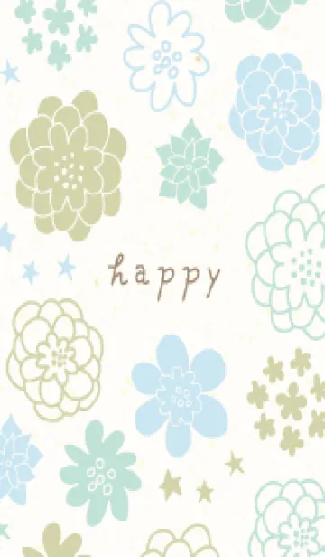 [LINE着せ替え] 北欧風 花と星18の画像1