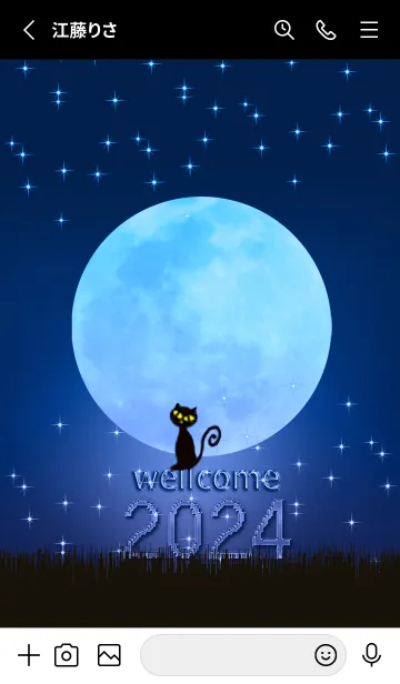 [LINE着せ替え] ♡【2024】運気UP＝浄化の碧い月 23 #2024の画像2