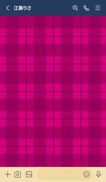 [LINE着せ替え] 赤チェックの着せかえ/ネイビーブルーの画像2