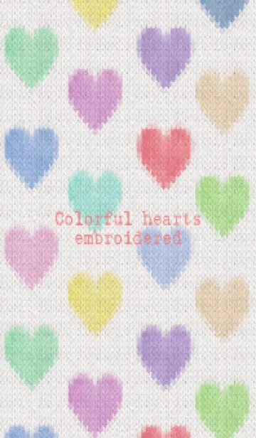 [LINE着せ替え] Colorful hearts embroidered 26の画像1