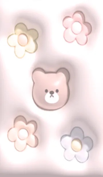 [LINE着せ替え] pink Plump bear and flower 10_1の画像1