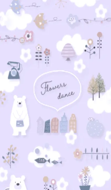 [LINE着せ替え] purple Flowers dance12_1の画像1