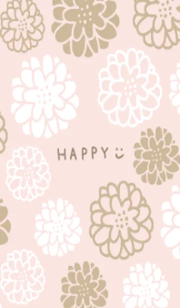 [LINE着せ替え] 白とベージュの丸い花24の画像1