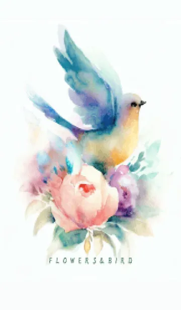 [LINE着せ替え] FLOWERS&BIRD-BLUE-10の画像1
