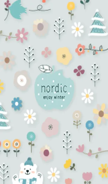 [LINE着せ替え] bluegreen☆ハッピーフラワー06_1の画像1