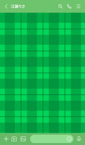 [LINE着せ替え] 緑チェックの着せかえ/グリーンの画像2