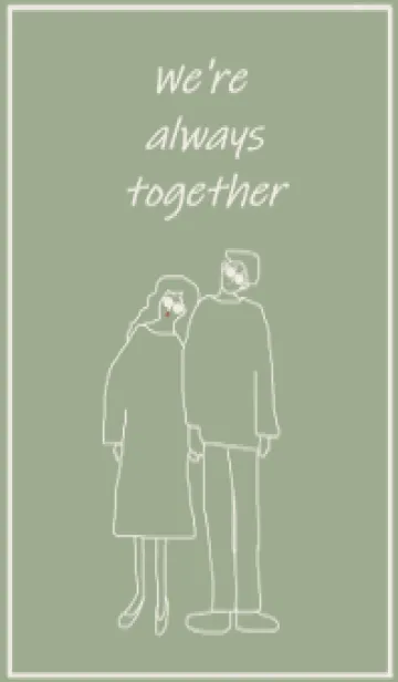 [LINE着せ替え] We're always together_greenbeigeの画像1