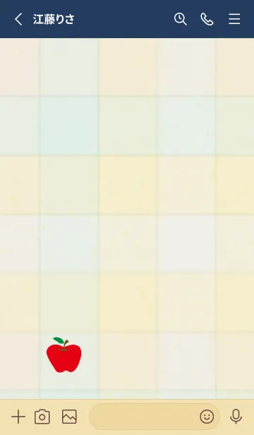 [LINE着せ替え] チェック柄 りんご14の画像2
