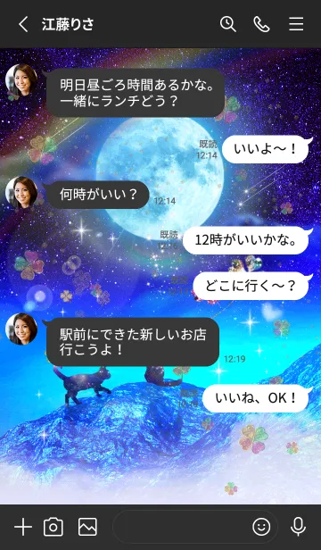 [LINE着せ替え] 運気上昇 満月とネコ3の画像3