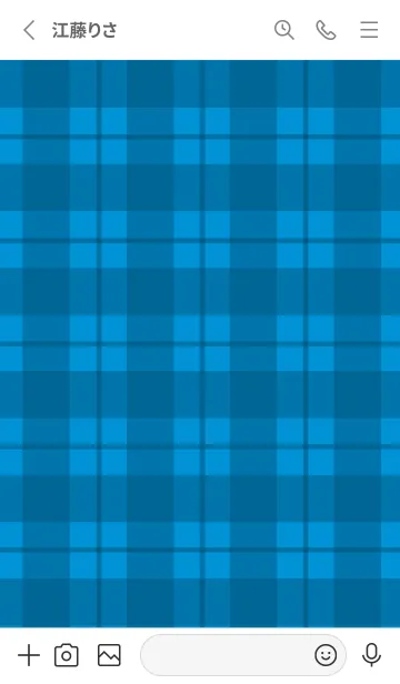 [LINE着せ替え] 青チェックの着せかえ/ホワイトの画像2