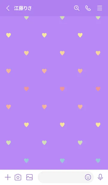 [LINE着せ替え] ハート グラデーション 紫 ネオンの画像2