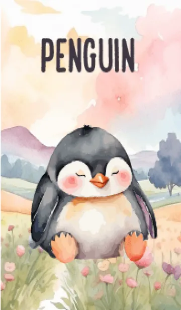 [LINE着せ替え] Penguin In Flower Theme (JP)の画像1