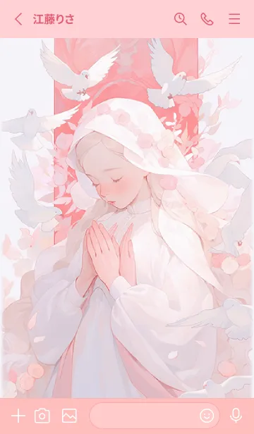 [LINE着せ替え] Girl's Prayer-White Doveの画像2