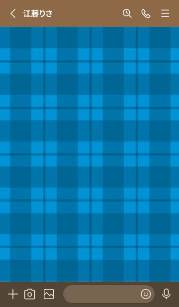 [LINE着せ替え] 青チェックの着せかえ/ブラウンの画像2