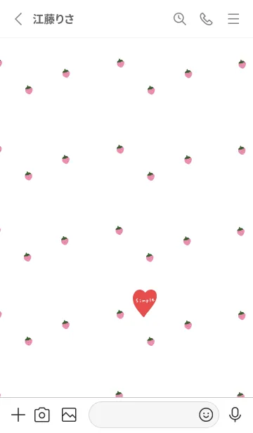 [LINE着せ替え] イチゴ柄。ハート。の画像2