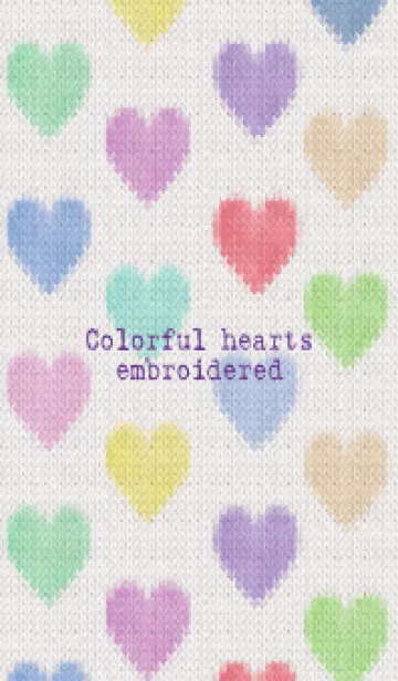 [LINE着せ替え] Colorful hearts embroidered 29の画像1