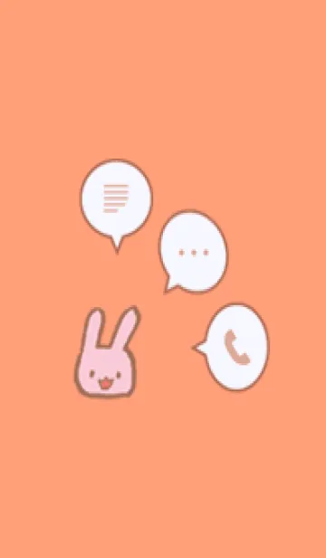 [LINE着せ替え] うさぎ＆シンプル オレンジ&ブラックの画像1